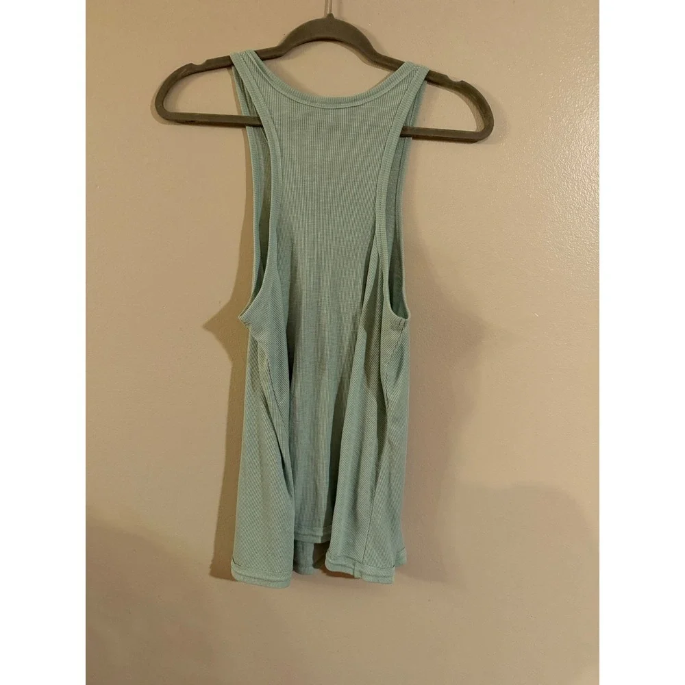 Intimately Free People Ribbed Racerback Tank Top Mint Green Sleeveless Womens M